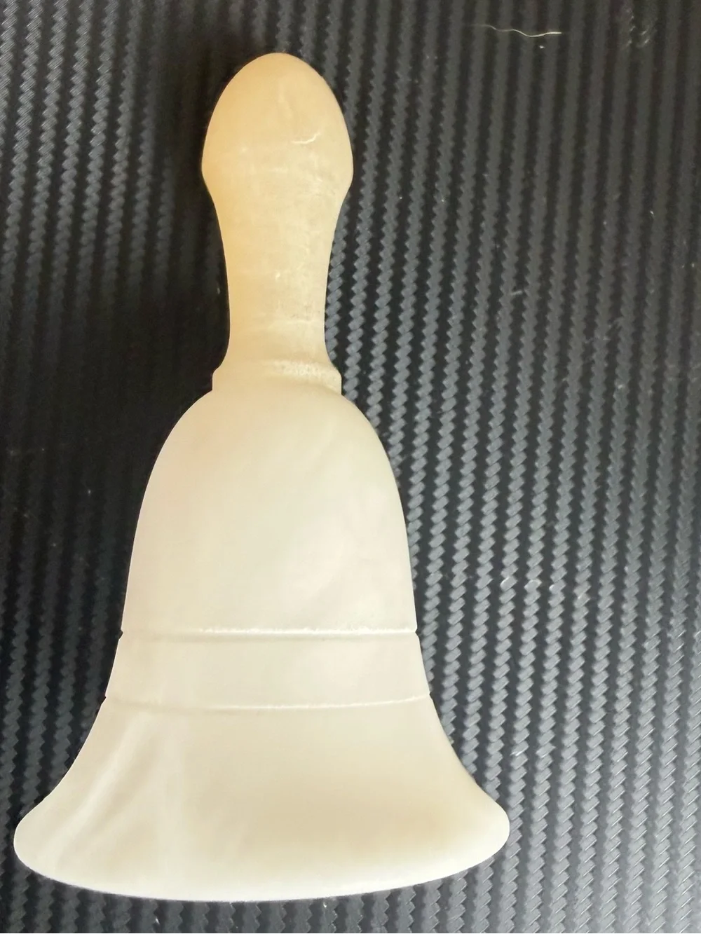 Vintage White Alabaster Marble Hand Bell Carved Stone Dinner Bell Decor 5
